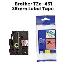 Brother สติกเกอร์ เทปพิพม์อักษร TZE-461 ขนาด 36 mm. พื้นสีแดง ตัวอักษรสีดำ ยาว 8 เมตร